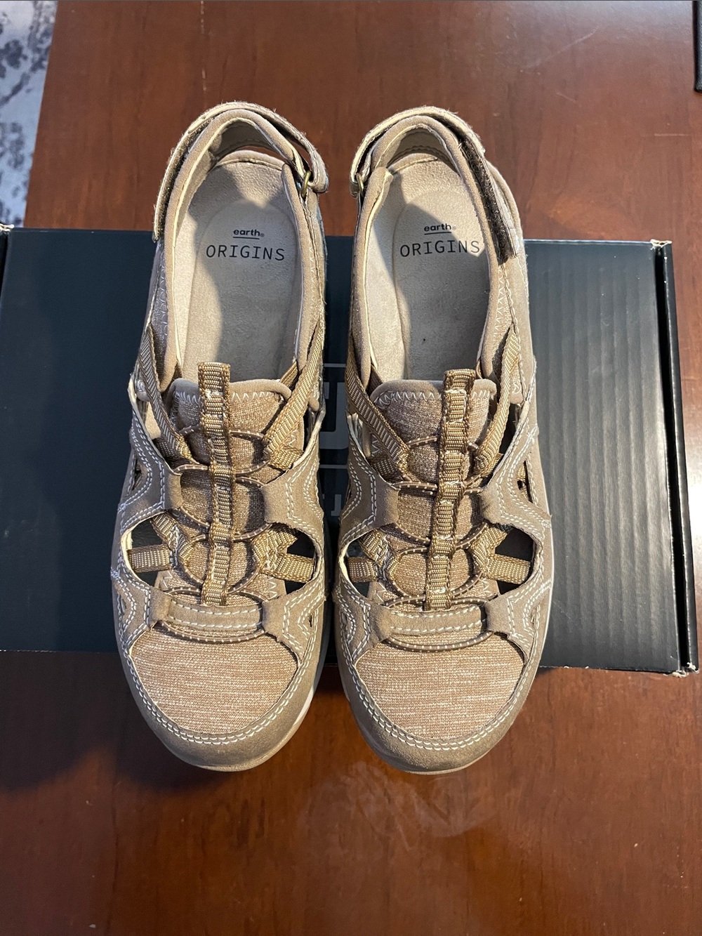 These are Earth Origins Women's Skye Sid Casual Shoes in Sedona Brown.
